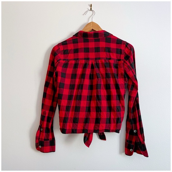 Madewell Flannel Tie-Front Shirt in Buffalo Check XXS - Picture 5 of 12